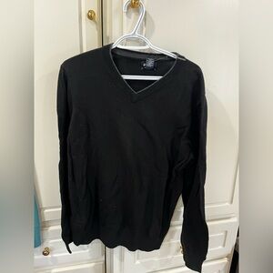 Daniel Hechter Classic Black V-Neck 100% extra fine Merino Wool Sweater